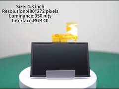 4.3 इंच का टीएफटी डिस्प्ले पैनल 480*272 पिक्सल के साथ एलसीडी डिस्प्ले मॉड्यूल 300 नाइट की चमक के साथ